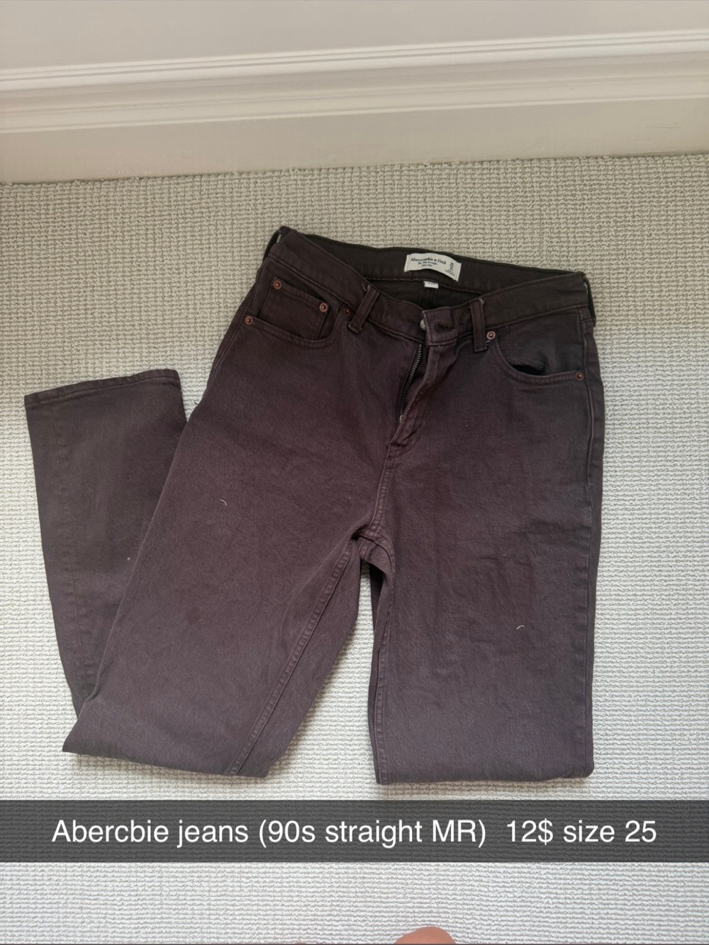 Abercrombie & Fitch Women's Straight-Leg Jeans in Dark Brown